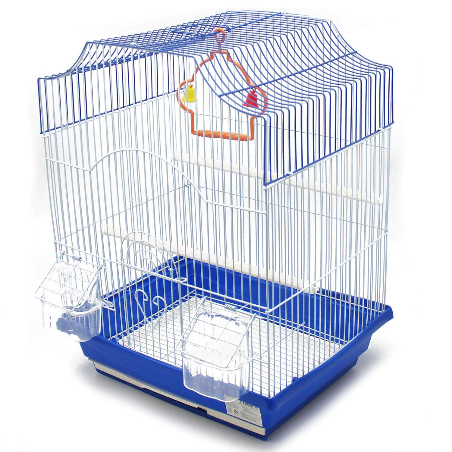 BPS Gabbia per uccelli in metallo con mangiatoia, bevitore oscillante, secchio per ponticello, colore inviato a caso (33 x 26 x 46 cm) BPS-1233