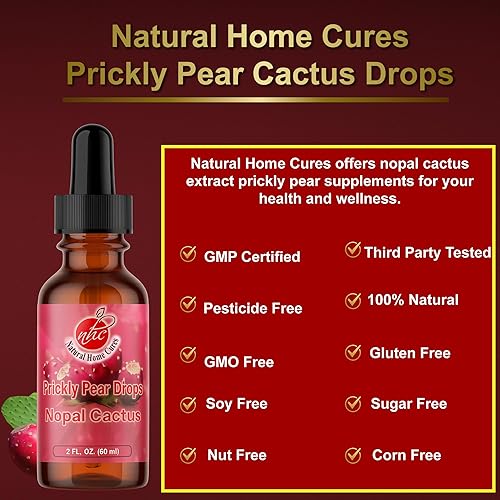 Miniatura 3 de Prickly Pear Nopal Cactus Supplement - Liquid Concentrated Drops - Cactus Fruit Extract Tincture - Rich in Betalains, Potent & Bioavailable - No