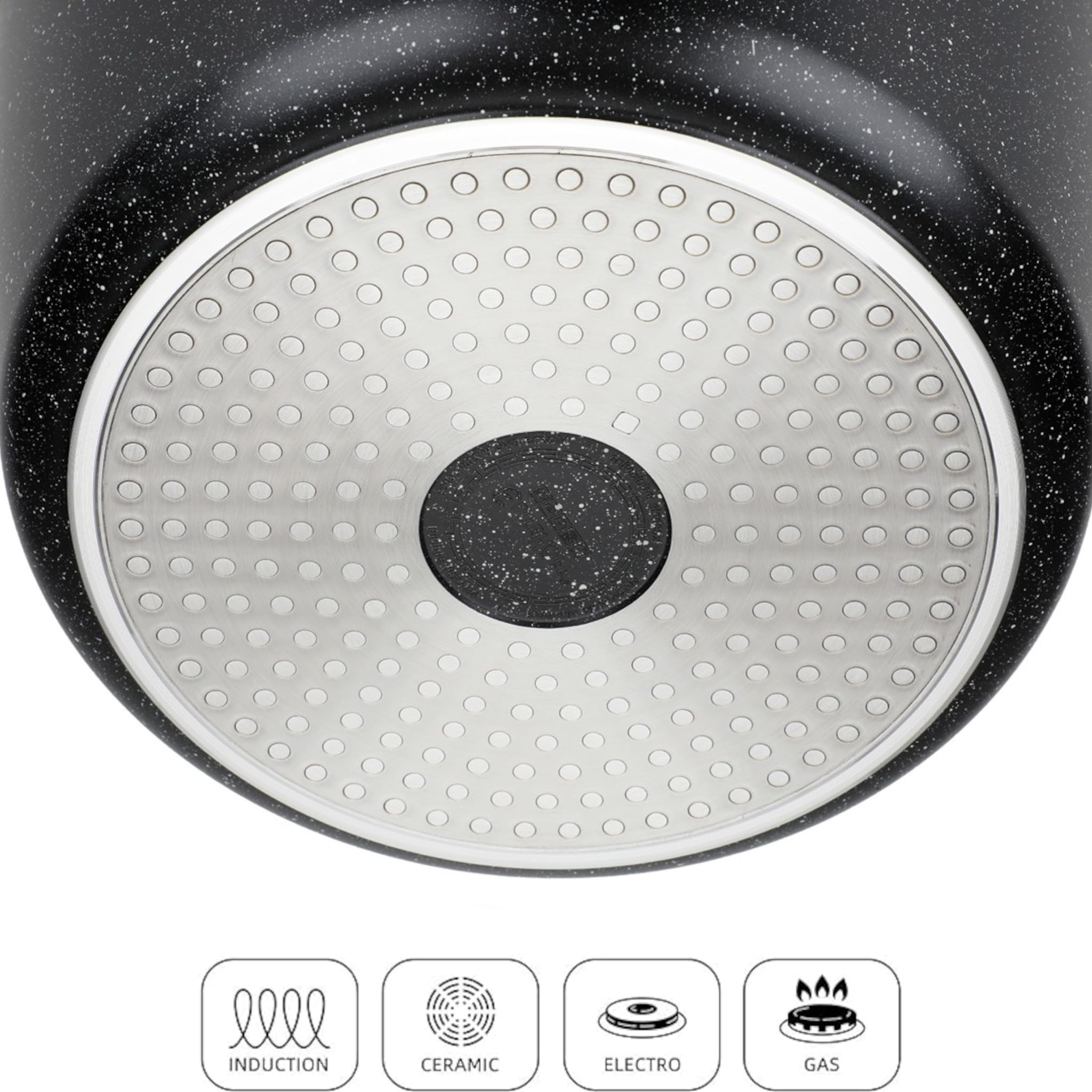 EliteHoff Kochtopf, Suppentopf aus Aluminiumguss mit Antihaftbeschichtung, Induktionstopf mit Glasdeckel, Für alle Herdarten inkl. Induktion, Gas, Elektro, Halogen, Keramik (Schwarz, 15L Ø 32 cm)