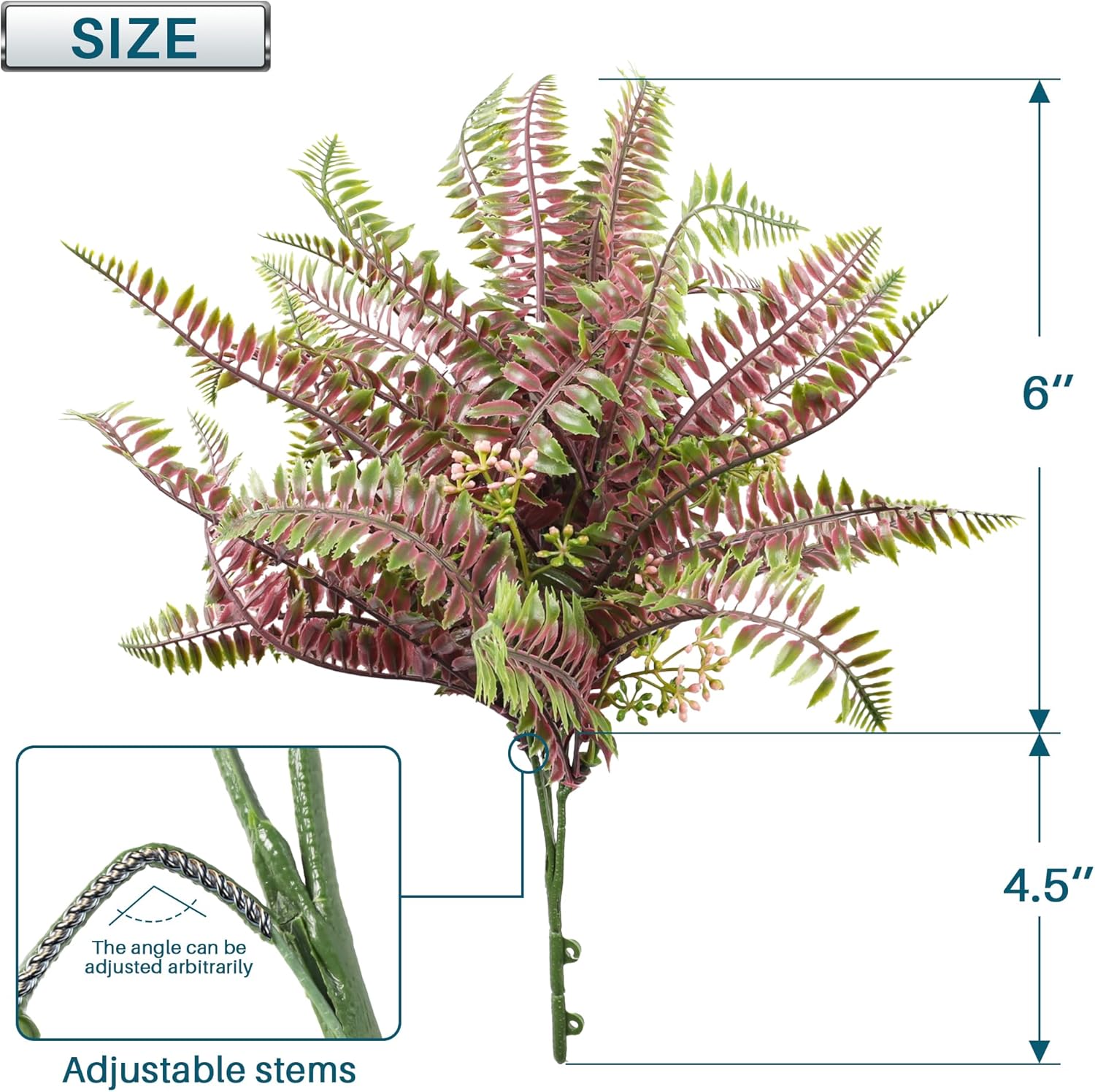 COARBOR 10 PCS Artificial Bushes Plastic Artificial Flowers Fake Outdoor Plants for Home Kitchen Party Flowers Arrangement Wedding Decorations, Purple Green