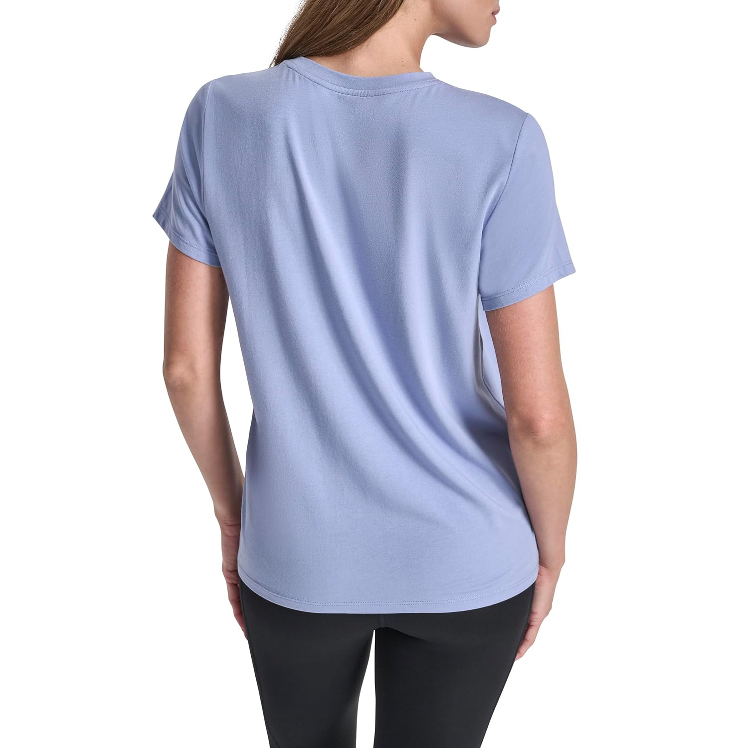 DKNY Womens Short Sleeve Crew Neck Two Tone Logo T-Shirt - Image 3