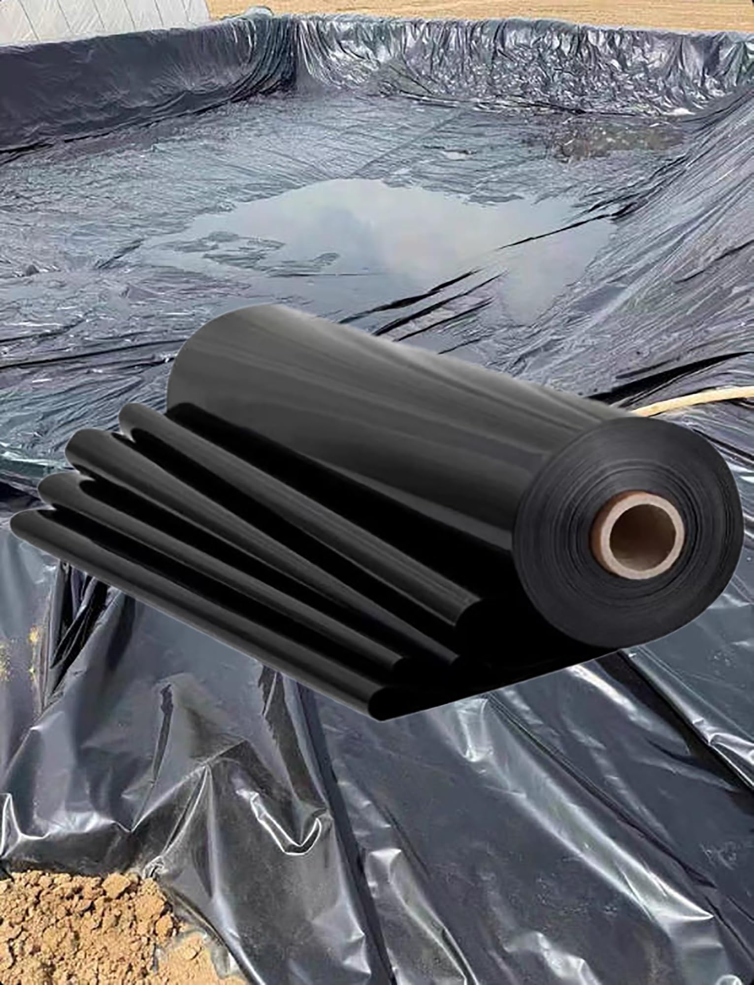 Géomembrane étanche flexible matériau robuste 135g réservoir et bassin