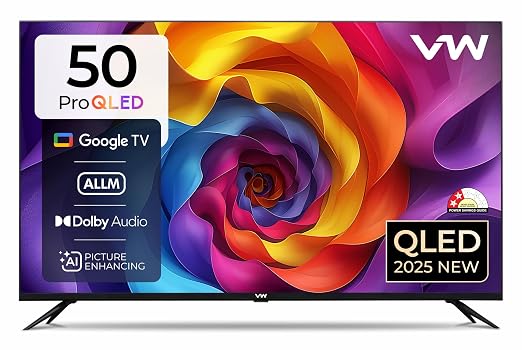 VW 127 cm (50 inches) Pro Series 4K HD Ready Smart QLED Google TV (Black)