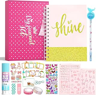 Arulis DIY Journal Kit, Gifts for Girls Age of 8 9 10 11 12 13 Years Old and Up, Girls Journal Set for Teen Decorate Your Planner/Organizer Birthday Gift Cute Art Crafts Scrapbook Stationary Kit