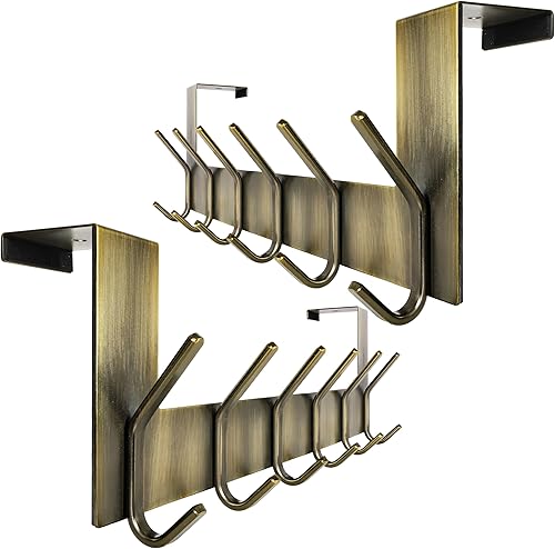 Miniatura 25 de WEBI - Perchero de 6 ganchos para abrigos, para colgar sobre la puerta, ideal para colgar toallas, ropa y abrigos en la puerta del baño Blanco