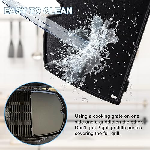 Miniatura 6 de Adviace Placa de plancha de hierro fundido 6558 y rejillas de parrilla de hierro fundido 76447582 para Weber Q100, Q120, Q140, Q1000, Q1200, Q1400,