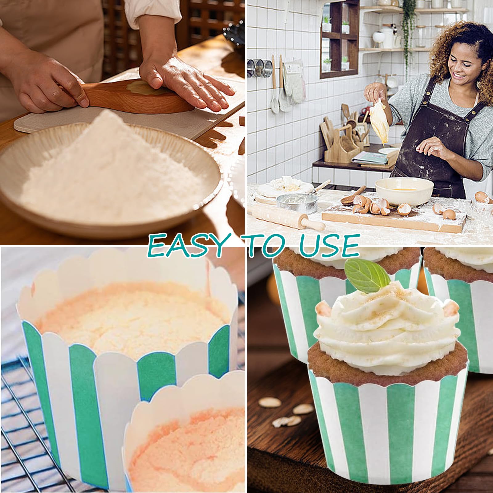 50 Stück Muffinförmchen Aus Kraftpapier - Cupcake Formen, Hochtemperaturbeständig Bis 220°C, Braun Bunt Gemischt