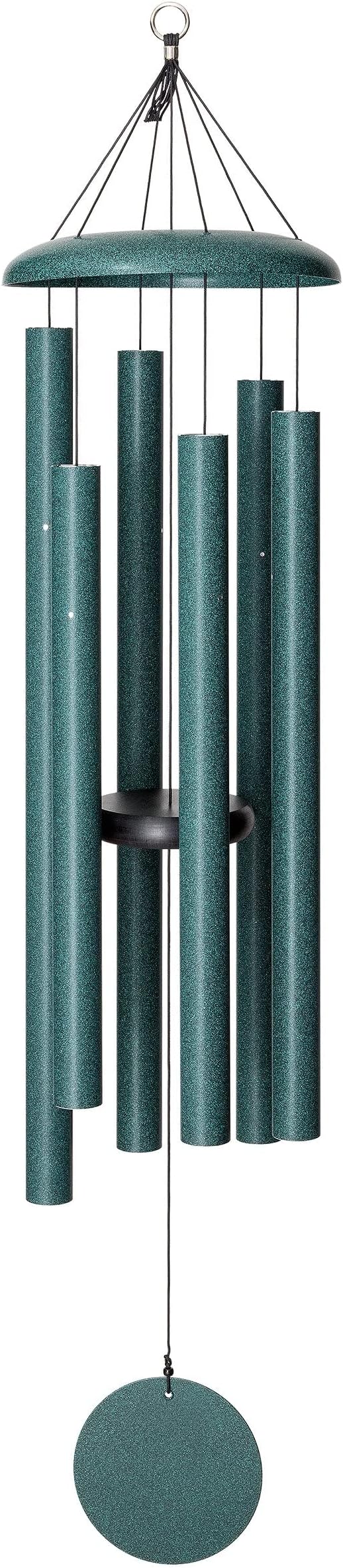 - Corinthian Bells by Wind River – 50 inch Green Wind Chime for Patio, Backyard, Garden, and Outdoor Decor (Aluminum Chime) Made in The USA
