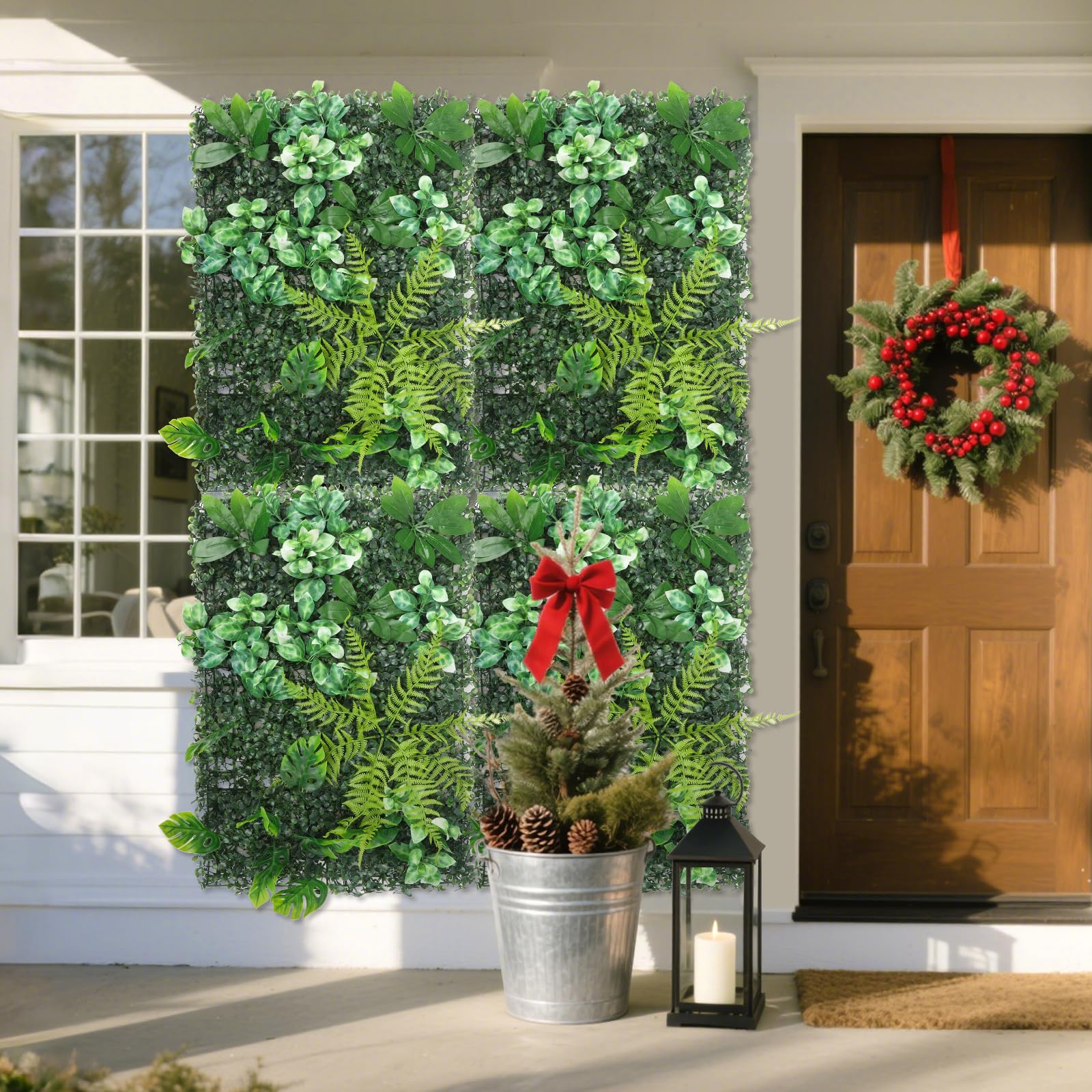Generisch 2 Kunstpflanzen-Wandpaneele 60x40cm, künstliche Grünpflanzen an der Wand, realistische Pflanzendekoration, geeignet für Innen, Außen, Wand, Balkon, Garten, Hochzeit. (C05)
