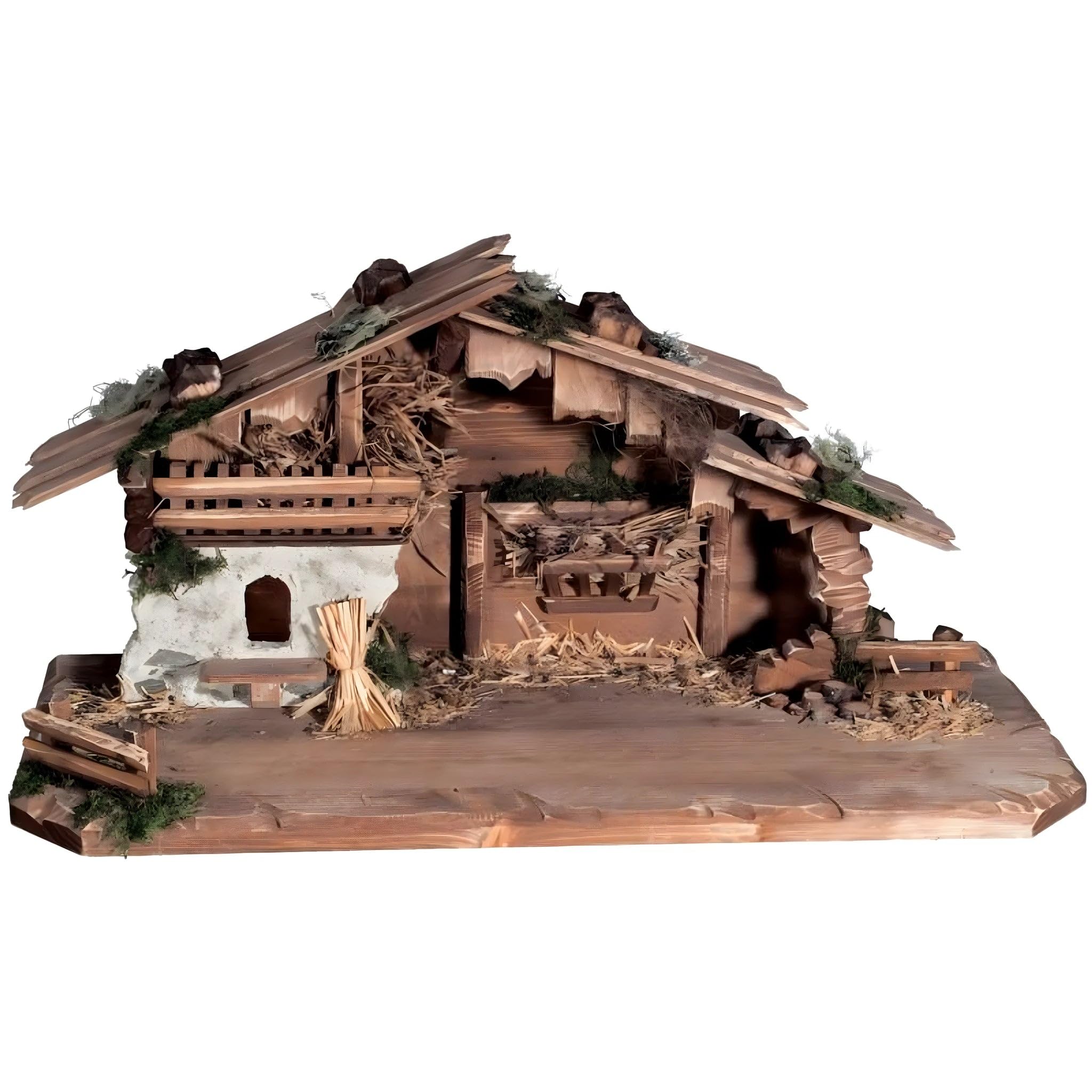Dolfi | Nativity Hut 16 cm | Hand-Painted Wood in Val Gardena | Nativity Scene
