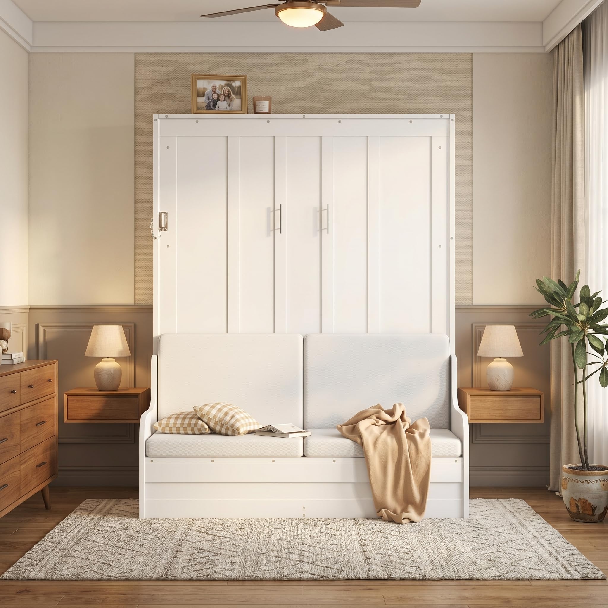 Amazon.com: Merax Queen Size Murphy Bed, Wooden Queen Murphy Bed