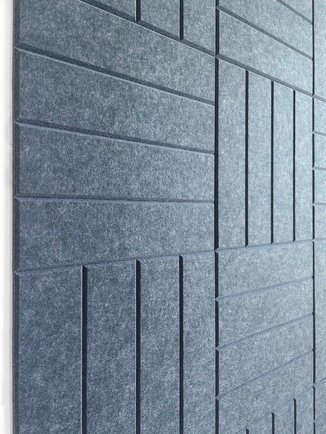 DECORITA Felt Bulletin Board Tiles Denim Blue | Modern Cork Board Alternative | 12-Pack Large Pinboard Wall Panels for Office Home Classroom (11.8x11.8 Inch)