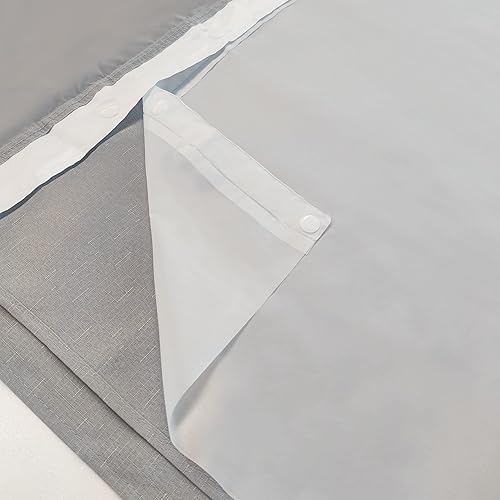 Miniatura 6 de Reemplazo del forro de cortina de ducha de PEVA impermeable a presión extraíble para fijar, escarcha, 70 x 54 pulgadas