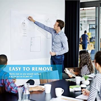 Self-Adhesive Whiteboard Wall Decal Sticker, 17.7 X 78.7 Extra Large Strong & Durable Dry Erase Wall Paper Message Board Peel Stick White Board for Drawing, Office, Home Decor (White)