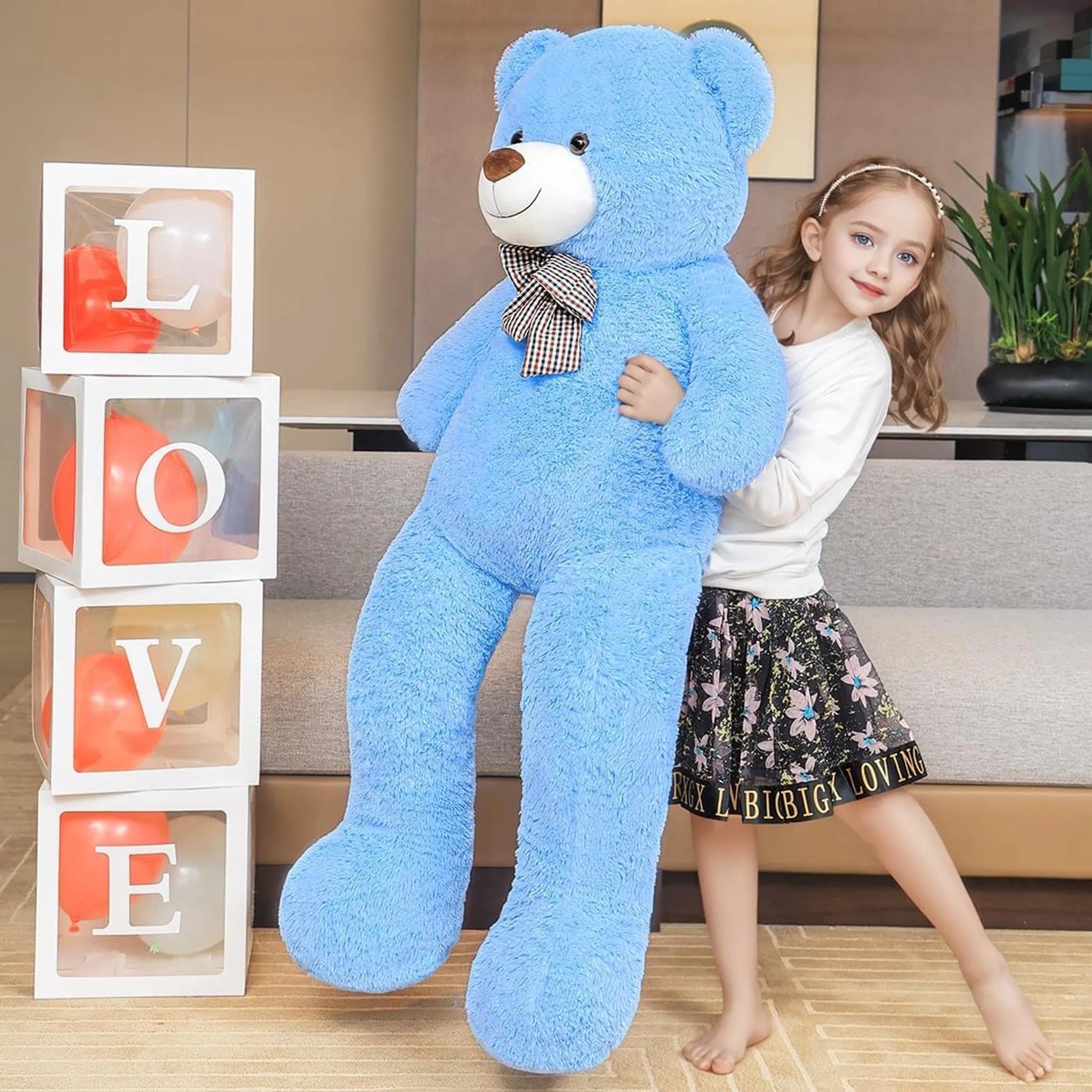 SNOWOLF Oso de Peluche Gigante de 120 cm - Oso de Peluche Grande para niños y Novia (Azul)
