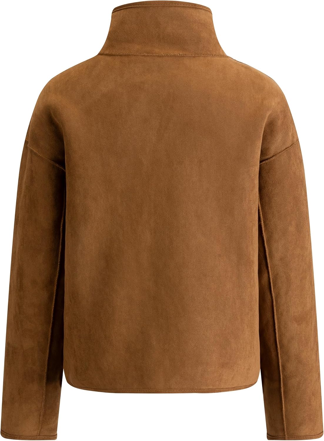 FLAVOR Womens Reversible Shearling Faux Leather Jacket Winter Casual Stand Collar Coats