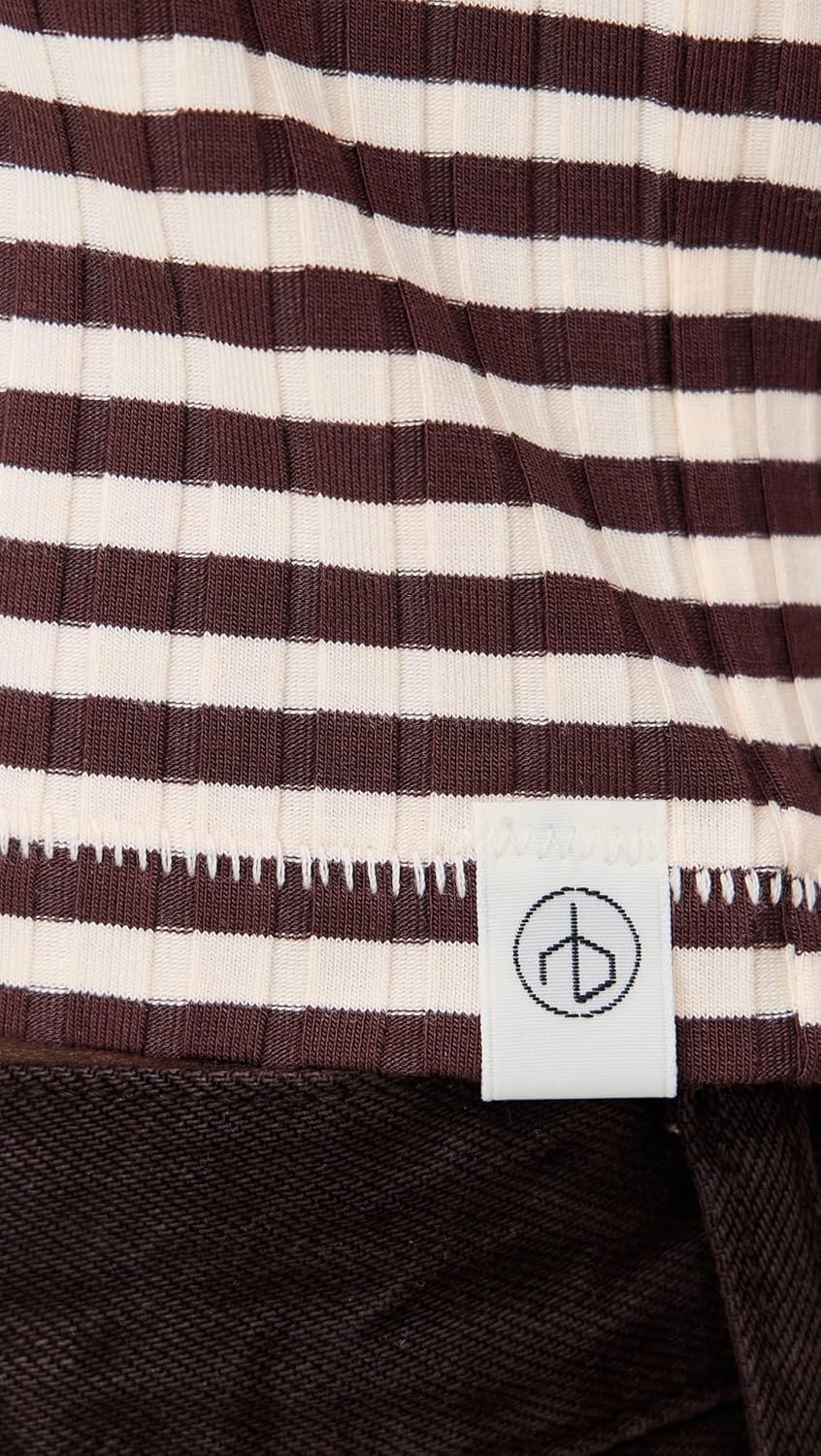 rag & bone Women's Luca Stripe Rib Baby Tee - Image 6