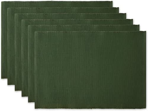 DII Basic Everyday Ribbed Tabletop 100% Cotton, Placemat Set, 13x19,