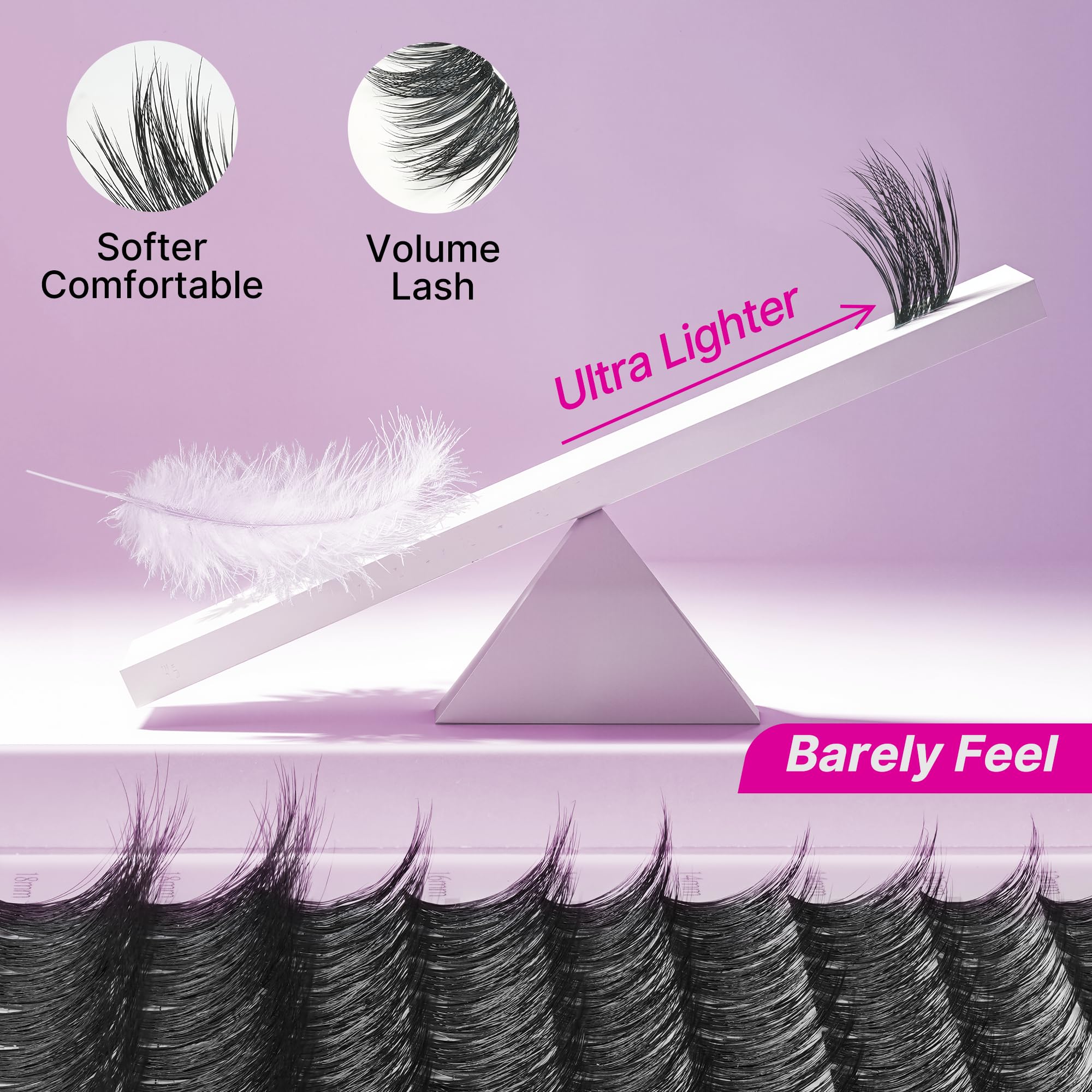 VEYESBEAUTY Wimpern Extensions Set Cluster Lash Extension BARE43 10-18mm