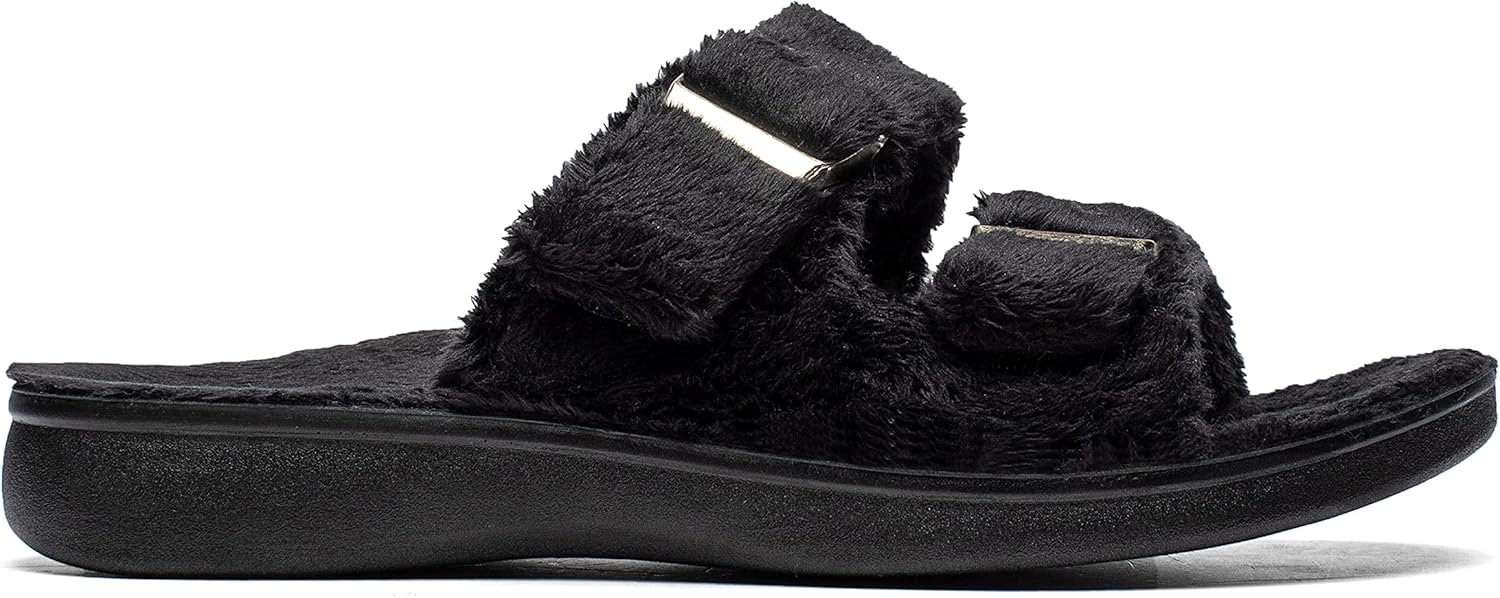 SOLLBEAM Womens Plantar Fasciitis Women's Fuzzy House Orthopedic Slippers Open Toe Orthopedic Arch Support Orthotic Heel Cup sandals Indoor Outdoor - Image 3