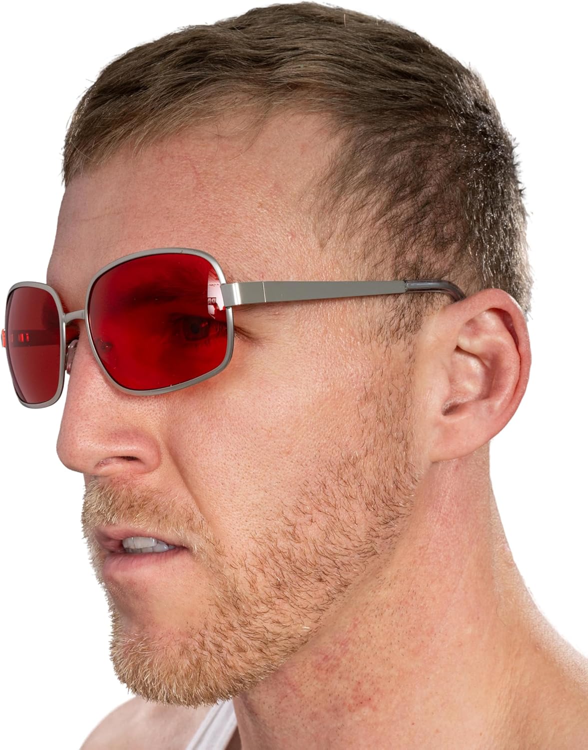 Costume Agent Fight Soap Salesman Halloween Costume Cosplay Red Sunglasses Accessory - Image 4