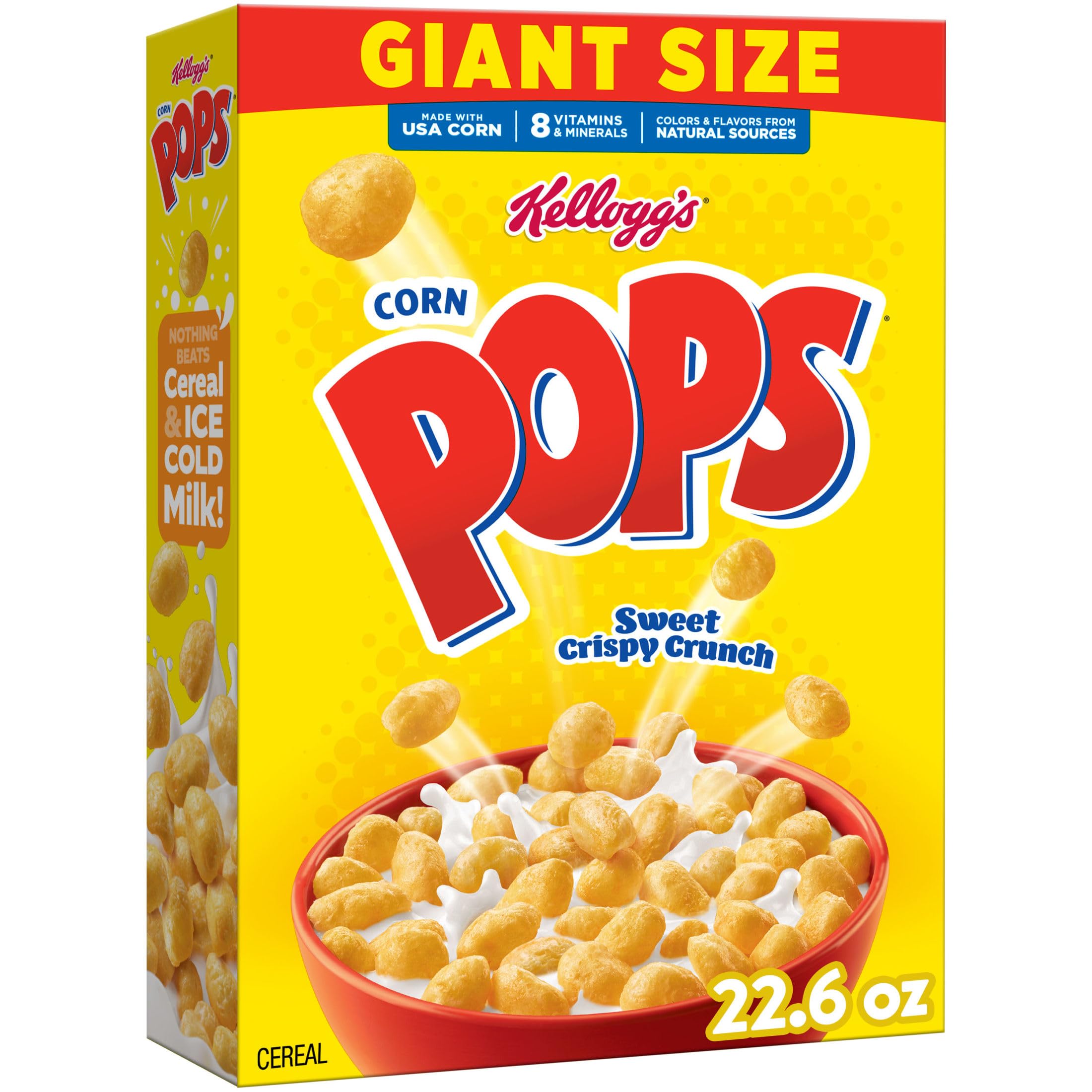Kellogg's Corn Pops - Cereal de desayuno original tamaño gigante, 22 onzas