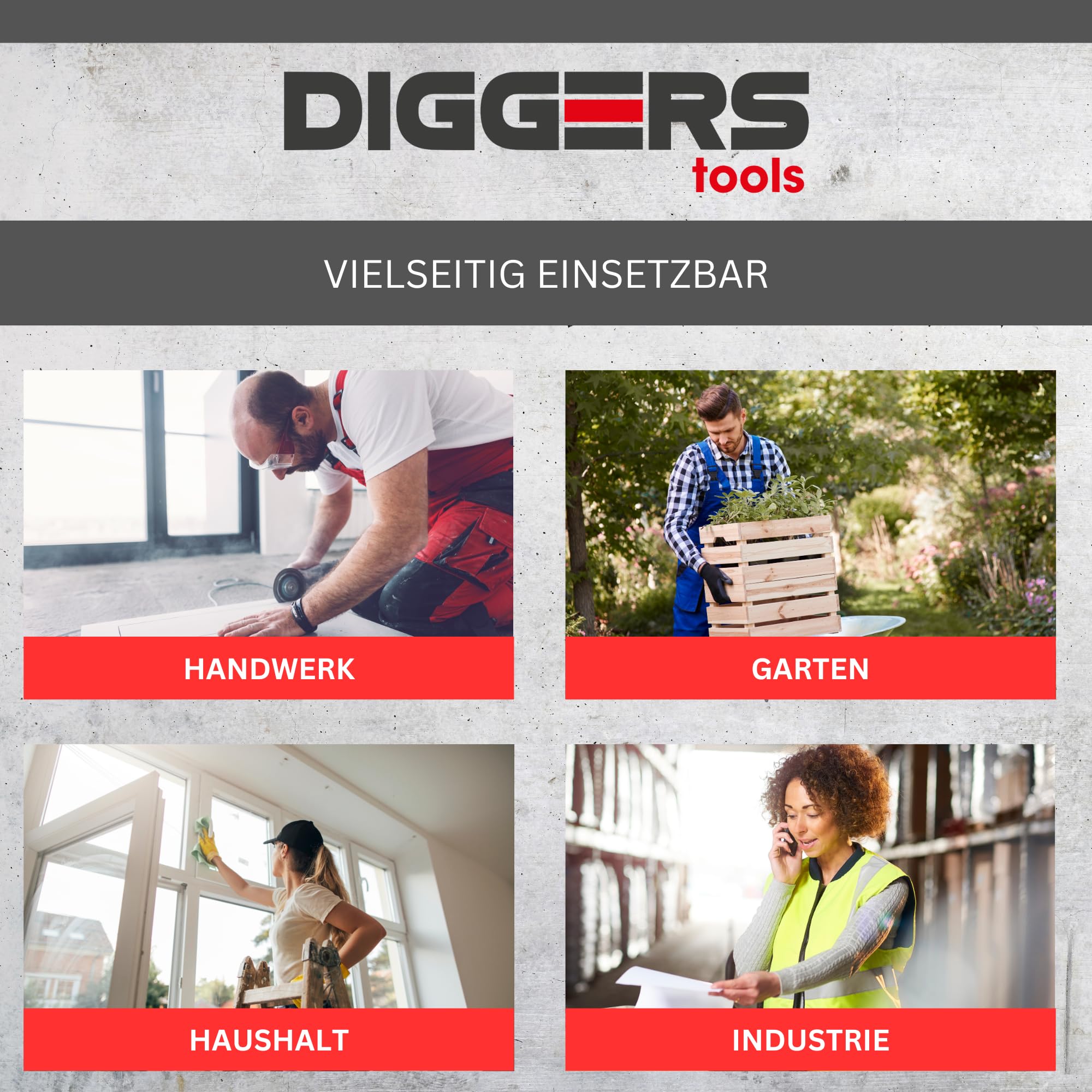 Diggers Tools Komfort Knieschützer mit Gelkissen [Perfekter Halt] Profi Kniepolster für Handwerker - Knieschoner Arbeiten - perfekt für Baustelle, Fliesenleger, Knee Pads, Knieschoner Arbeit