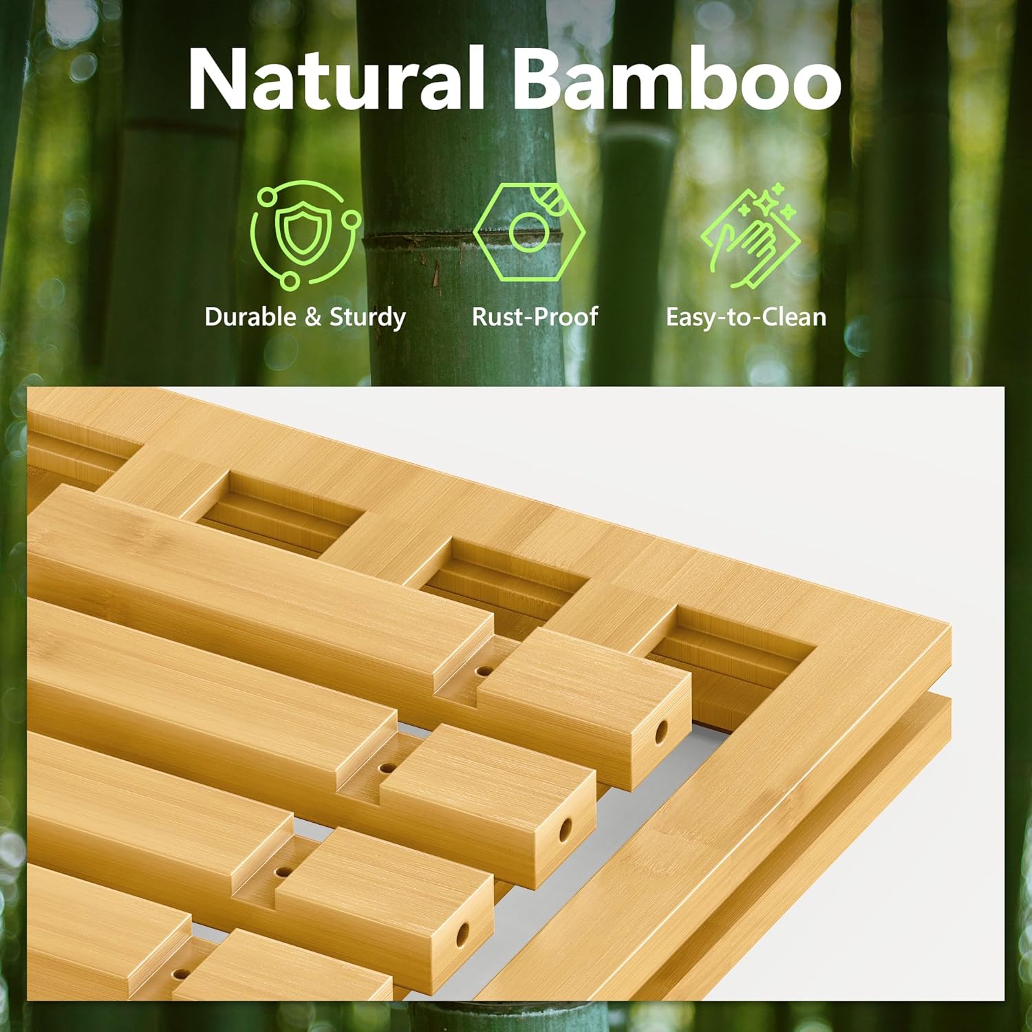 Bamboo Shoe Rack for Closet 3 Tier, Durable Wooden Shoe Rack, Space-Saving Stackable Shoe Organizer for Entryway, Dorm, Garage, Natural