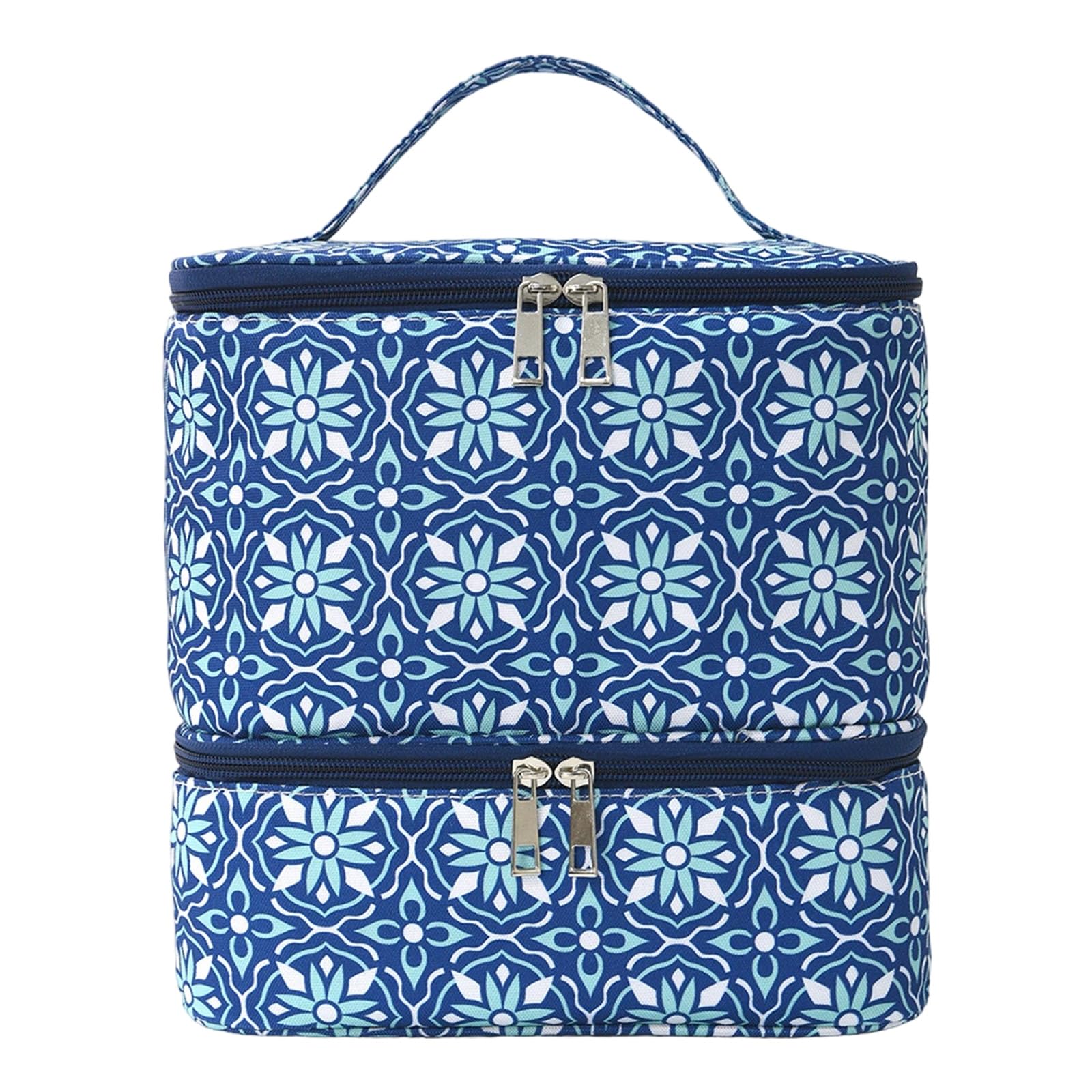 HENYGEN Spacious Two Beauty Case with 30 Exact Sections and Sturdy Polyester Fabric Multi Compartment Makeup Bag