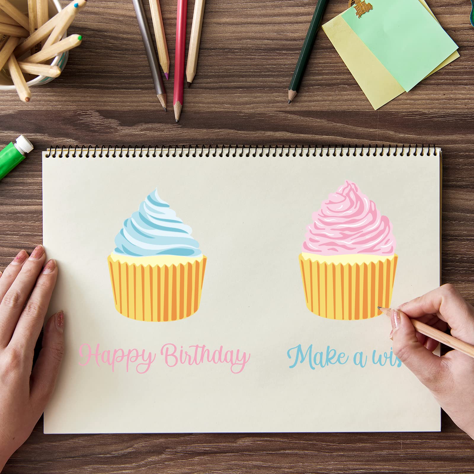 GLOBLELAND Timbri Trasparenti In Silicone 'Buon Compleanno' In Francese – 16x11 Cm, Per Scrapbooking Fai Da Te
