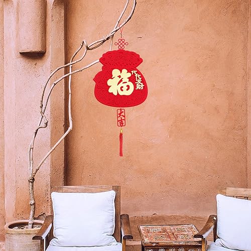 Miniatura 2 de FOMIYES Colgante chino de primavera Fu 2023, Año del conejo de buena suerte, nudo de buena suerte, borla colgante de pared, Año Nuevo chino,