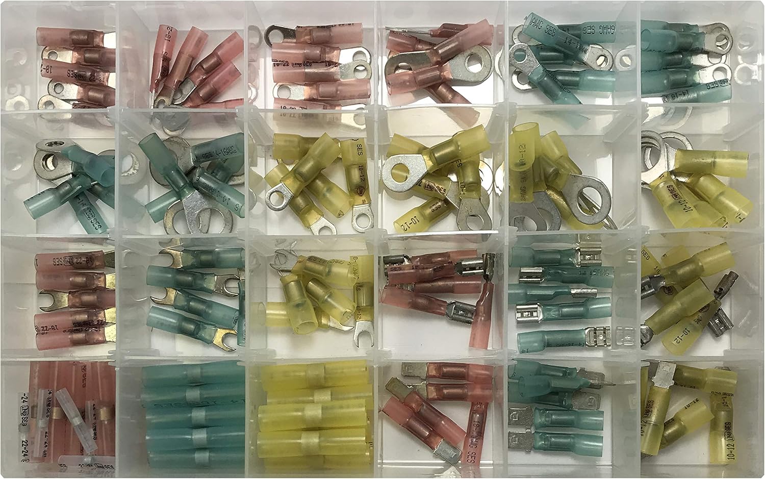 ShercoAuto 135 Piece Elektralink Heat Shrink Sealed Solder Wire Terminal Connector