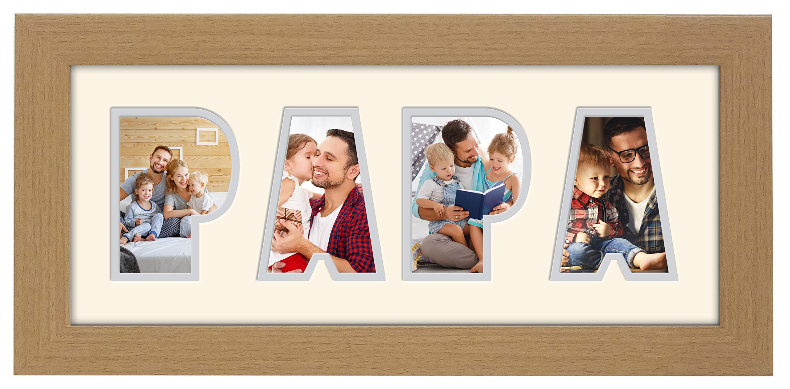 Photos In A Word Oak Finish Frame Cream Mount Grey Inside Papa Photo Frame Word Photo Frame 1247-Bb (Oak Finish Frame Cream Mount Grey Inside)
