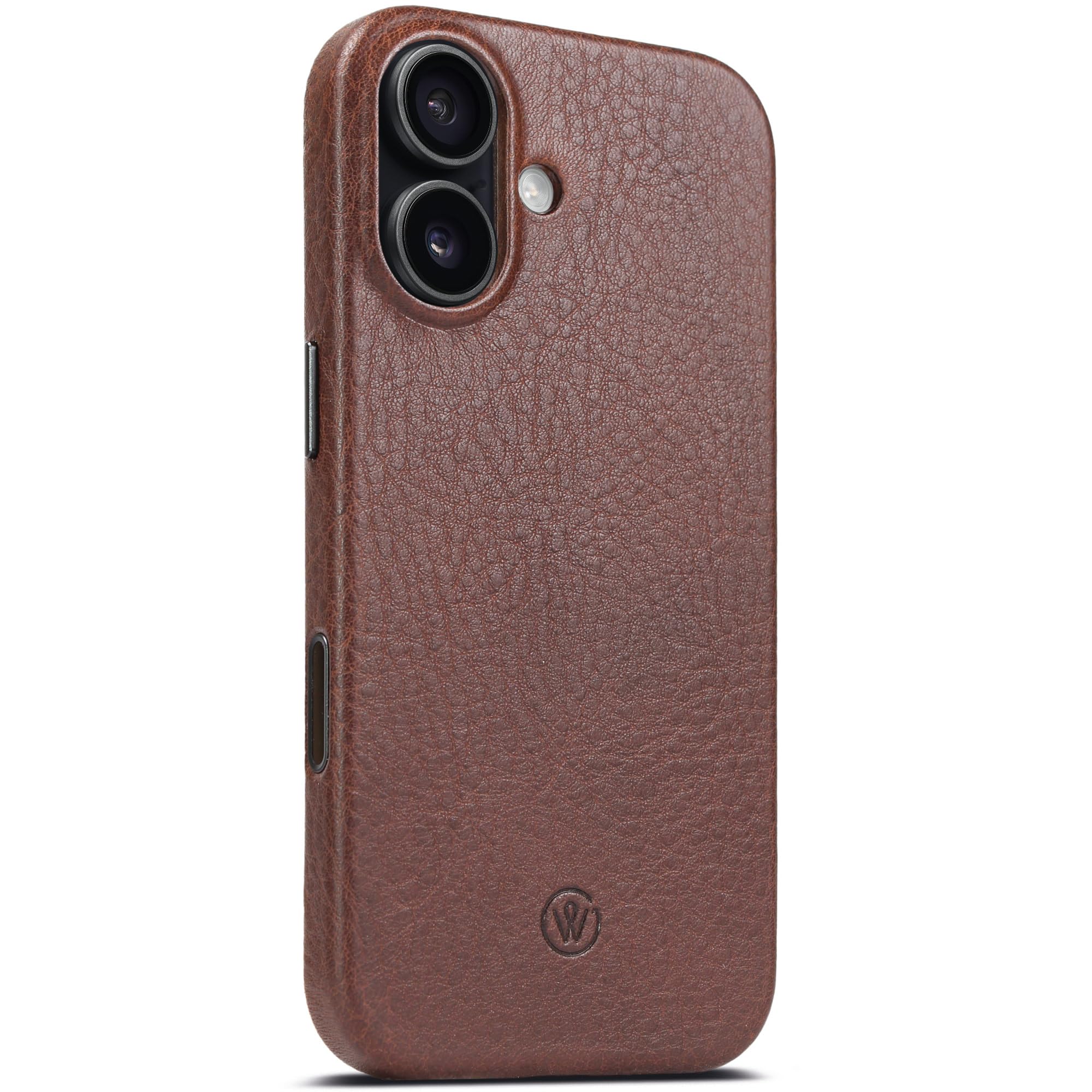 Lederhülle für iPhone 17 – Handmade Premium Case aus pflanzlich gegerbtem Echtleder, extra dünn, 360° Schutz, magnetisches Laden (Qi), (Chocolate, iPhone 17)