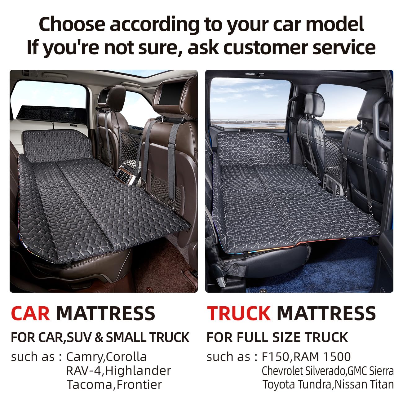 ABE Non-Inflatable Car Bed Mattress - Double-Sided Foldable Mattress For SUV/ Car Back Seat