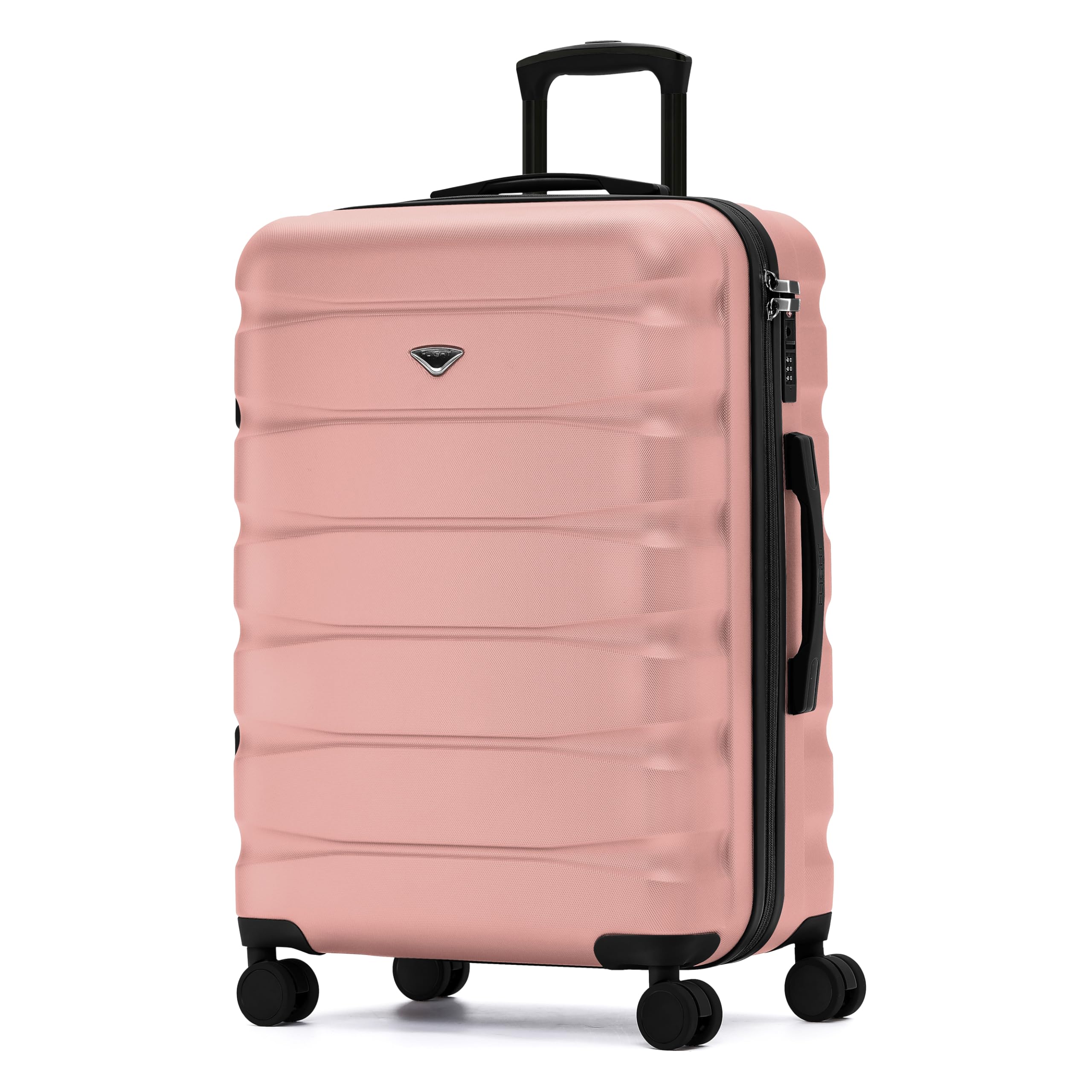 Flight Knight Suitcase Large Checked Luggage TSA Lock Easy Glide Silent Double Spinner Wheels Durable Hardside Lightweight Luggage With All Parts Size Measuring 31x21x12 - Packing Size 28x18x10