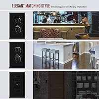 Vista 193 de ENERLITES Placa de pared de metal dúplex para receptáculos, cubierta de salida de acero inoxidable, resistente a la corrosión, tamaño de 1 banda