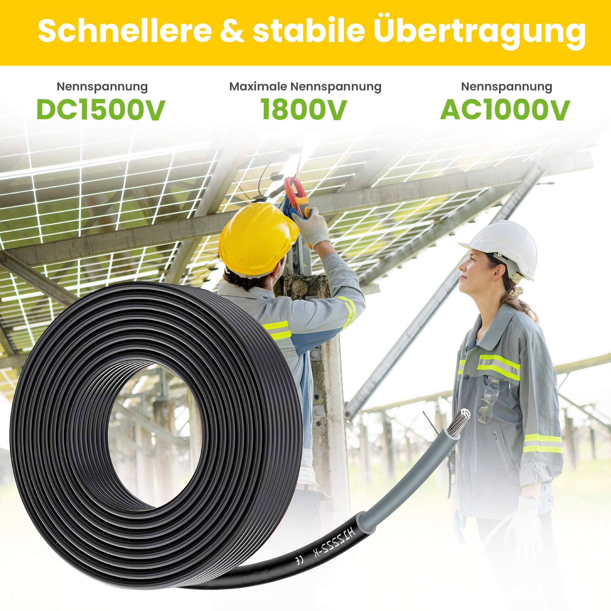 Offgridtec Cable Solar H1Z2Z2-K 6mm², Cable de Cobre Unipolar para Sistemas Fotovoltaicos, Resistente a UV y a la Intemperie, Libre de Halógenos, Conforme a IEC 60228 EN 50618 (20m, Negro)