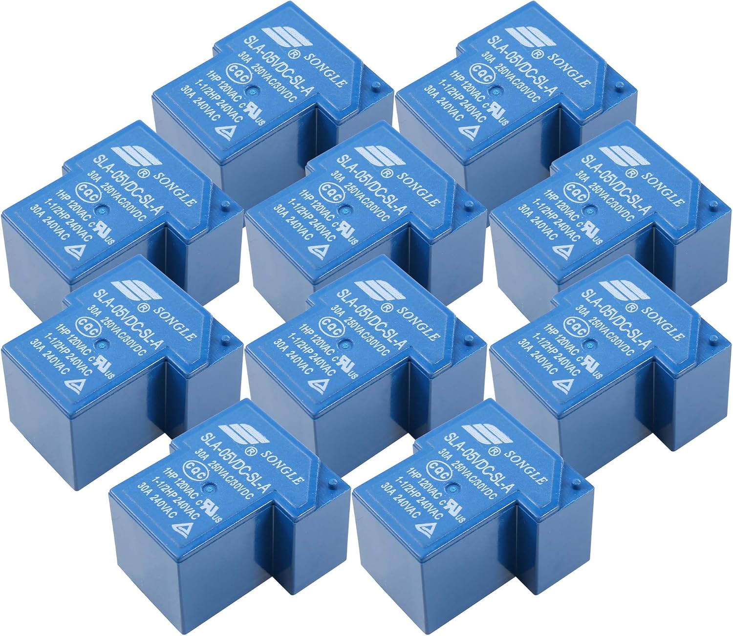DC 5V 30A Power Relay PCB Mount 5 Pins Normally Open Type (10 Pack)