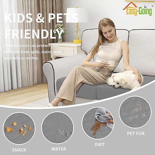 Miniatura 5 de Easy-Going Fundas de cojín impermeables para sofá, antideslizantes, a prueba de fugas, acolchadas y elásticas, protector de muebles para perros,