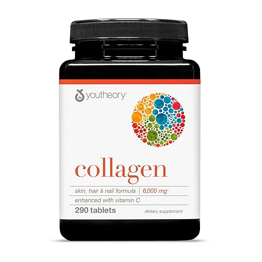 Youtheory Advanced Collagen - 6,000 mg Collagen - with Vitamin C - for Hair, Skin & Nails* - Collagen Supplements for Women and Men - 290 Tablets