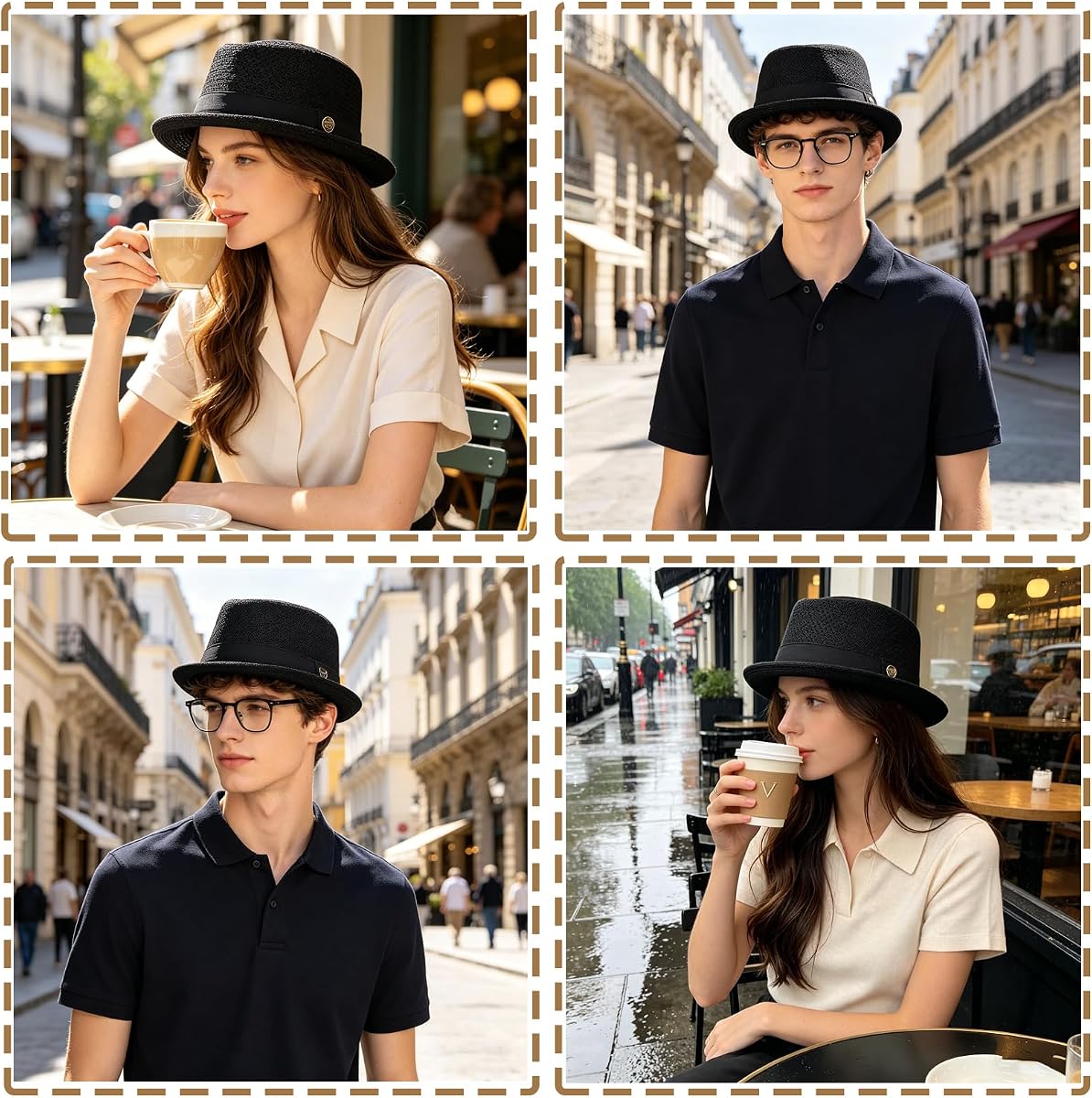 Unisex Summer Mesh Straw Porkpie Hat Trilby Jazz Fedora Beach Sun Hats Short Brim Flat-Top-Boater Panama Pork Pie Hat