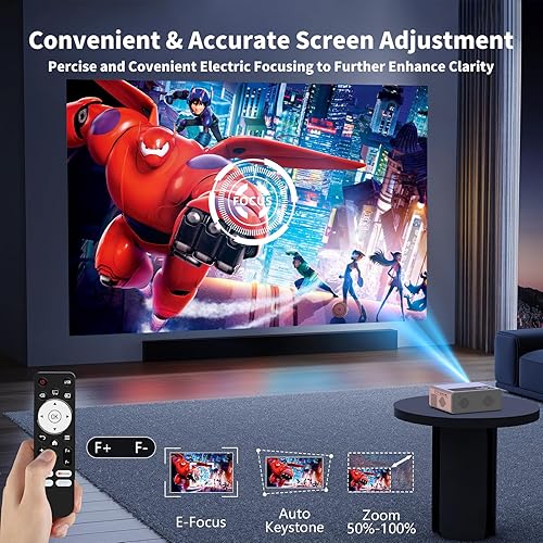 Miniatura 4 de Licencia oficial de NetflixProyector inteligente PANSEBA 4K con WiFi Bluetooth, corrección Keystone automática, enfoque rápido 2S, proyector de