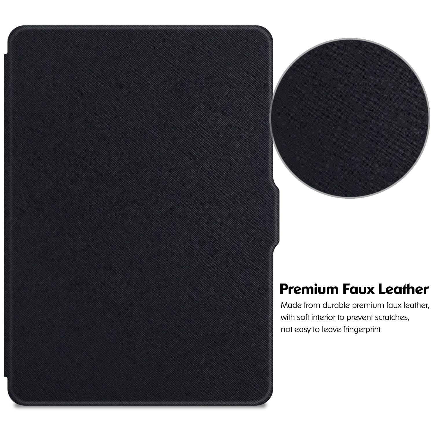 Slim Case für ältere Kindle Paperwhite 2012–2017 (Modell Nr. EY21 & DP75SDI) – PU-Leder-Folio-Smart-Schutzhülle mit automatischer Sleep/Wake-Funktion (klassisches Schwarz)