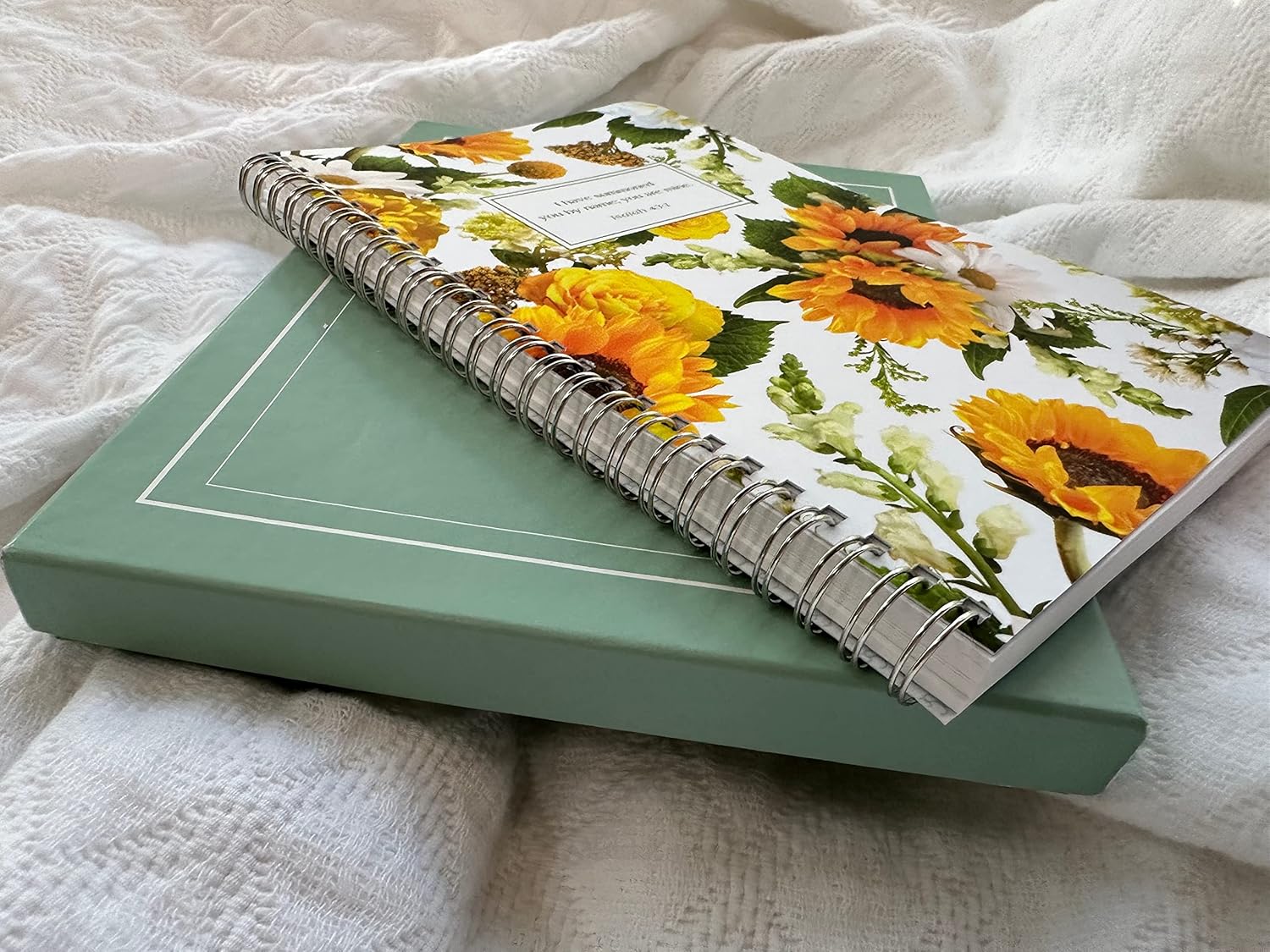 Paper Sunday Women's Personalized Scripture Journal - Bible Journal - Prayer Journal For Women - Daily Devotional Custom Journaling Notebook Diary (Sunflowers)