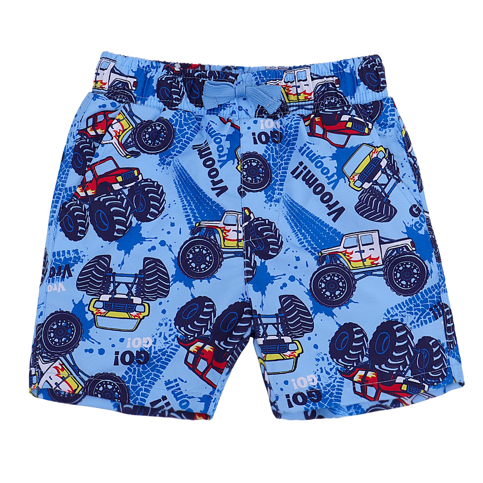 ESTAMICO Boys' Quick Dry Beach Swim Trunk Printed Board Shorts with Pockets