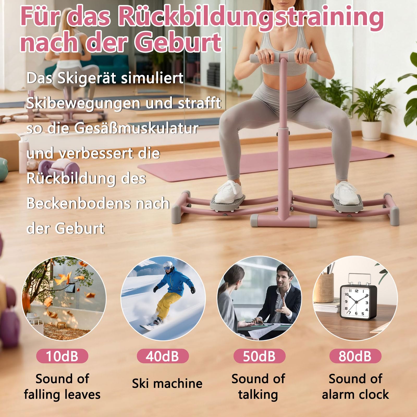 Machine à ski, entraîneur de ski simulé pour le plancher pelvien, appareil d'entraînement réglable en hauteur pour les jambes, le fitness, la musculation, la formation du corps, équipement