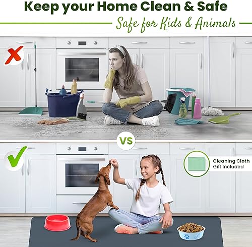 Miniatura 6 de Tapete de silicona grande de 28 x 20 pulgadas, tapete multiusos grueso, resistente al calor, tapete impermeable para encimera de cocina, máquina de