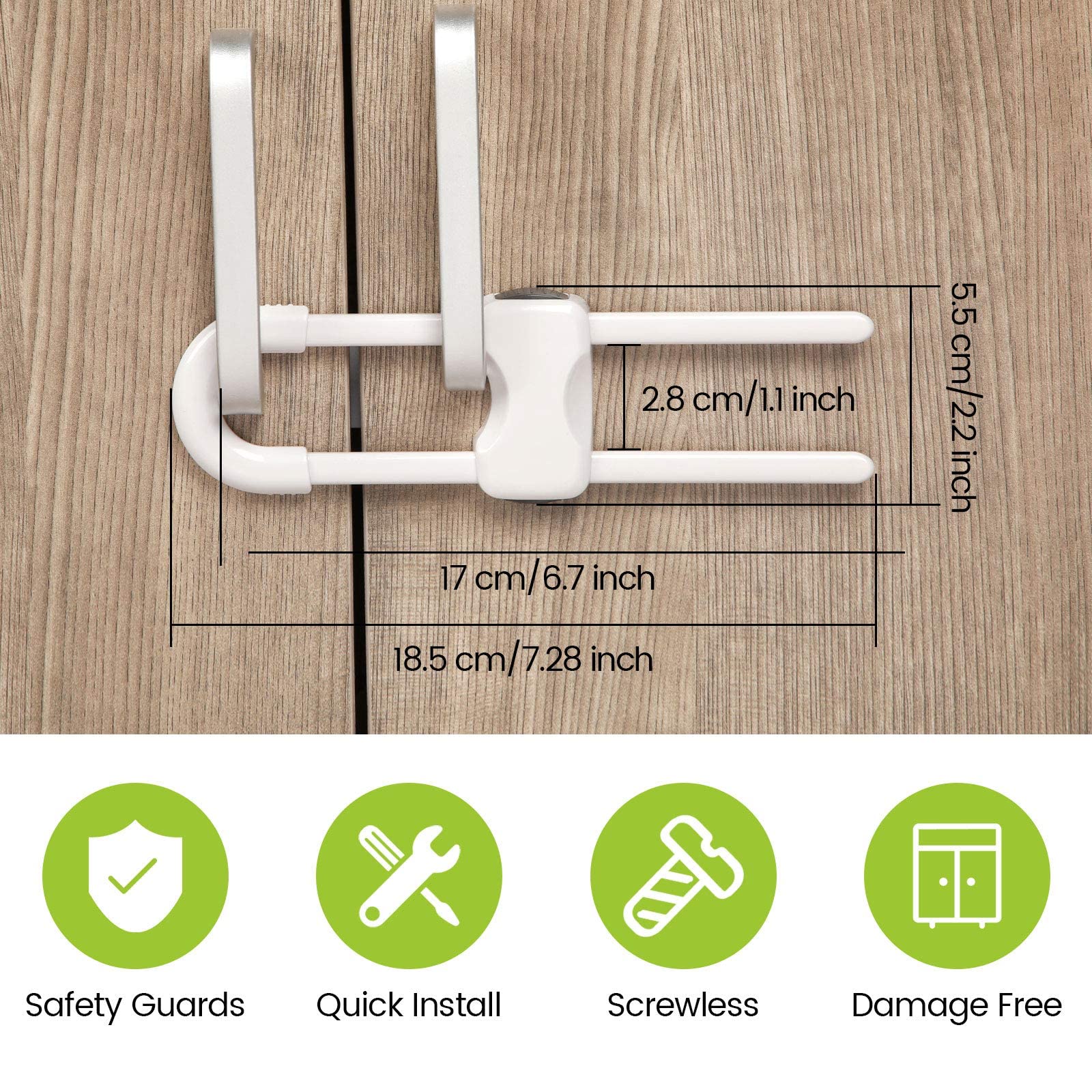 Protege A Tus Pequeños Con Estilo: Pack De 4 Cerraduras De Seguridad Para Armarios (sin Taladros Ni Tornillos)