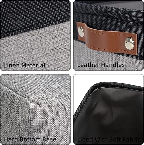 Miniatura 7 de DULLEMELO Cesta de almacenamiento de tela para estantesarmarios, cesta rectangular plegable para organizar ropa, juguetes, toallas, libros